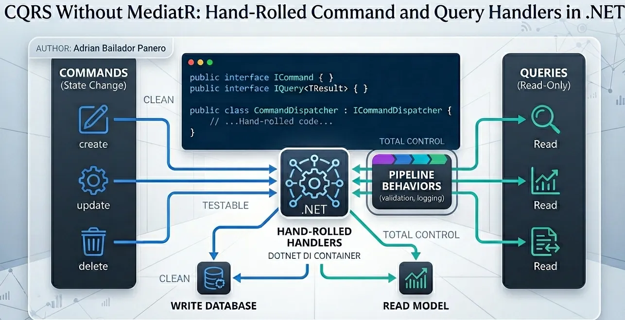 CQRS Without MediatR: Hand-Rolled Command and Query Handlers in .NET – by Adrian Bailador Panero